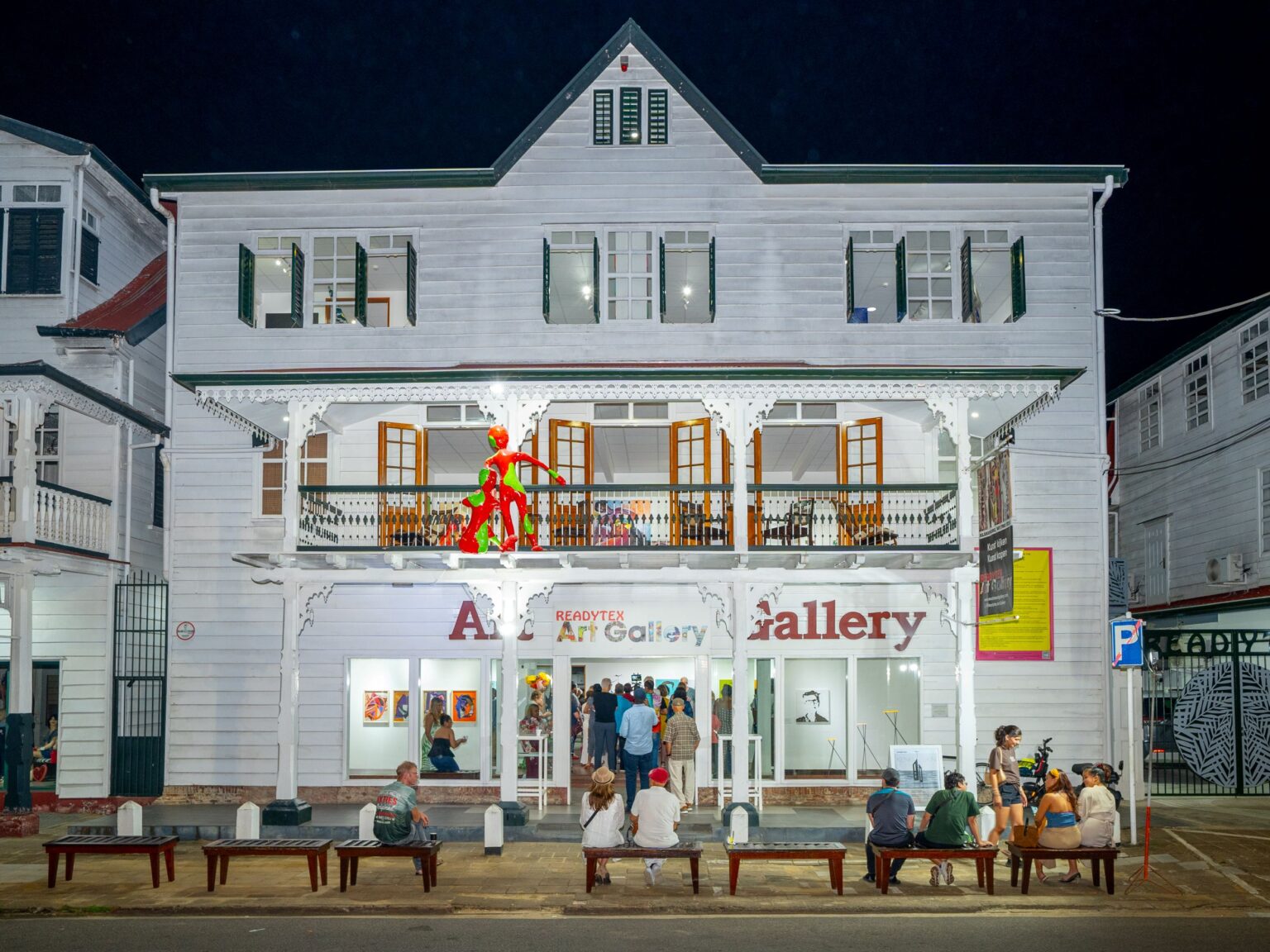 Readytex Art Gallery building at night